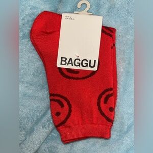 BAGGU Red and Black Happy Face Sz Women’s OS NEW NWT